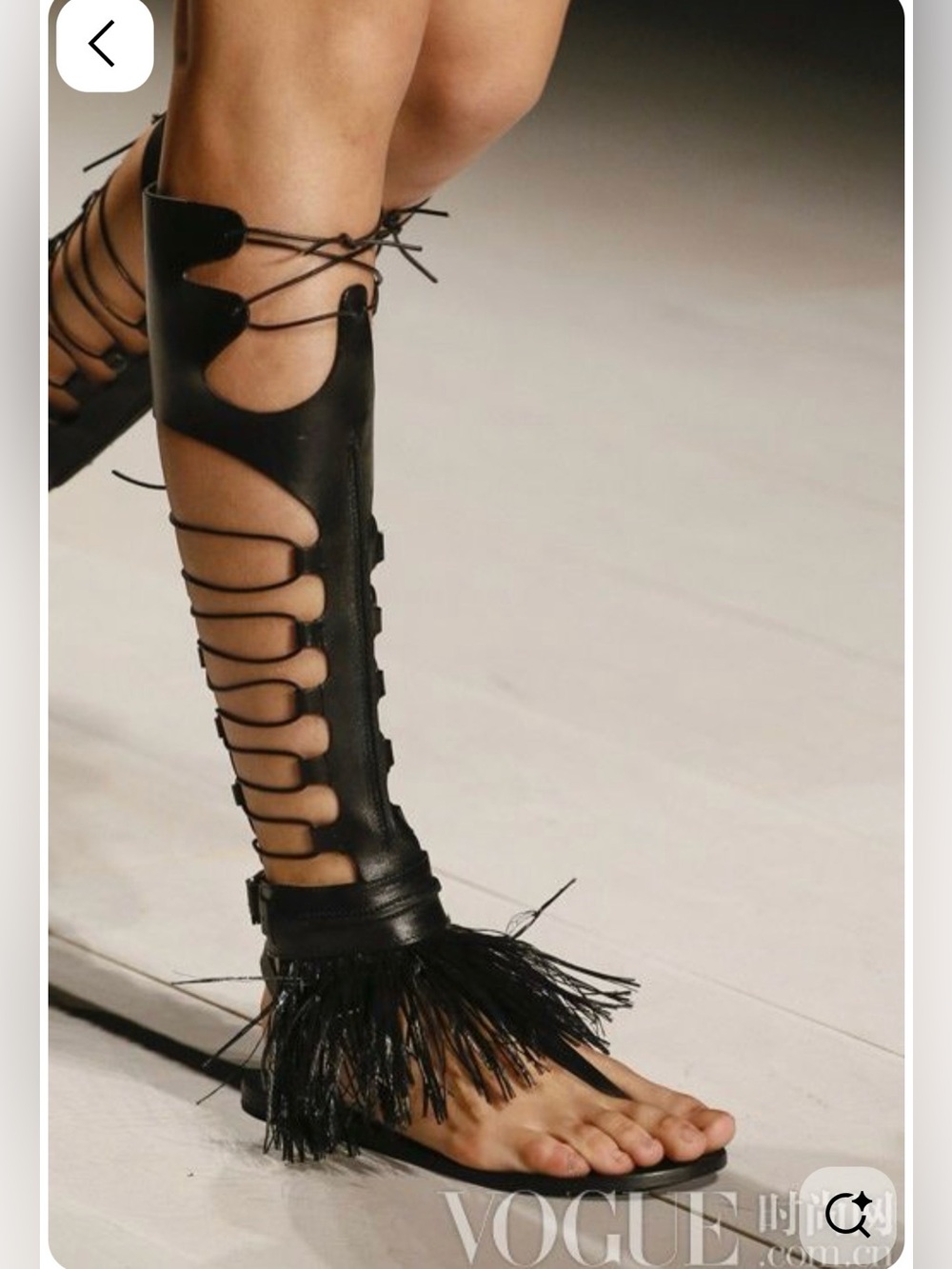Ancient Greek sandals Gladiator Fringe Knee-High Sandals 7 - Picture 3 of 13